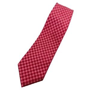 JOS. A. BANK Classic Red & Ivory Geometric Pattern 100% Silk Men's Neck Tie